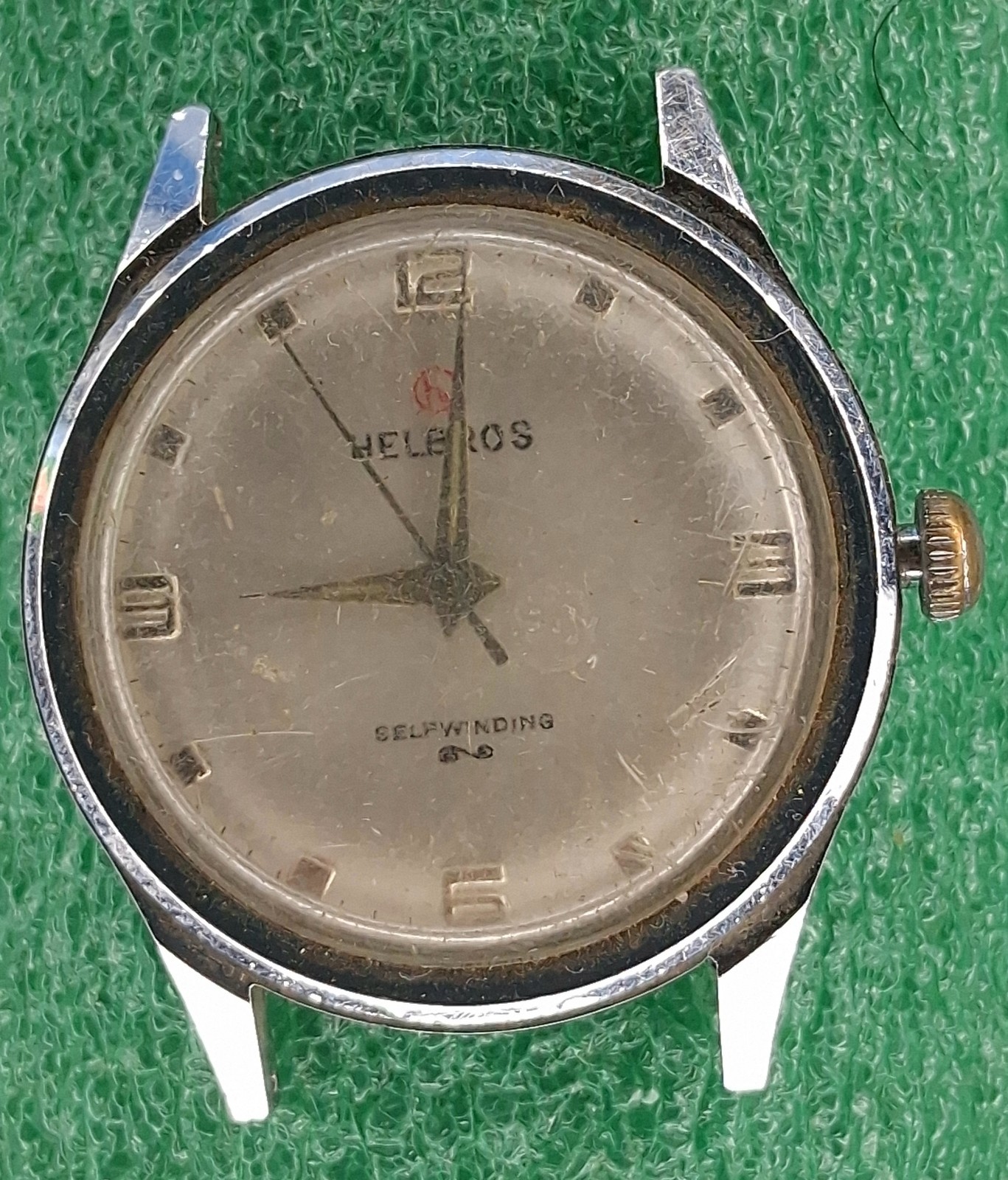 Lot W2482 Mens Helbros PUW 1460 Automatic 17J Movement Vintage Watch Parts 