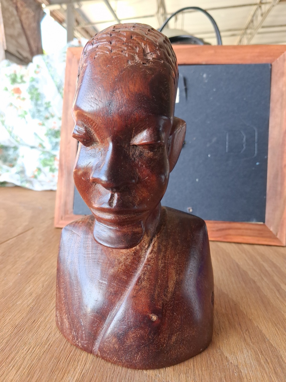 Vintage African Bust 8”Hand Carved Hardwood Sculpture MOGHANY, MID-CENTURY WOW Vintage African Bust 8”Hand Carved Hardwood Sculpture MOGHANY, MID-CENTURY WOW