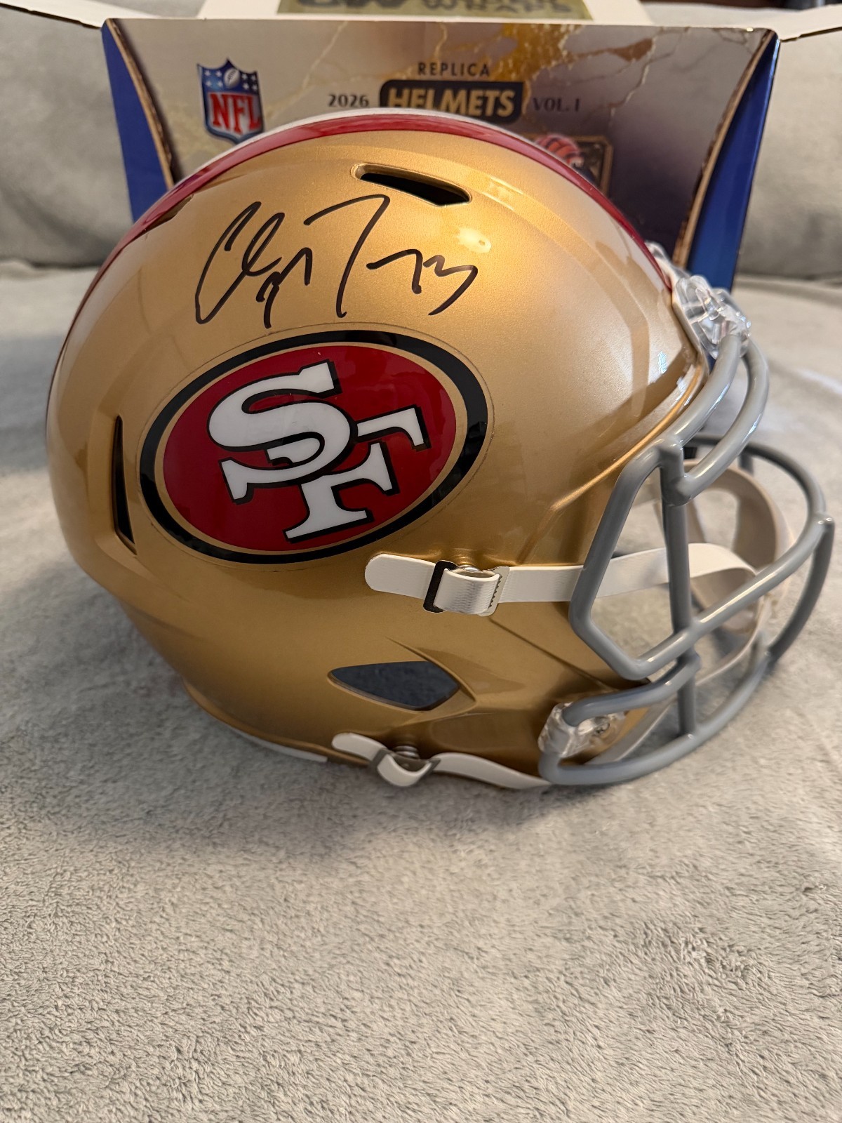 Free Shipping Christian McCaffrey Autograph 49ers Signed Full Size Helmet