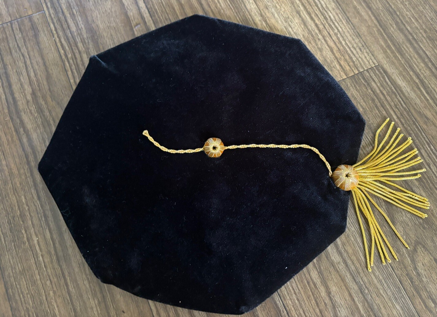 Doctoral Graduation Tam Unisex Black Velvet 8-Sided with Gold Bullion Doctoral Graduation Tam Unisex Black Velvet 8-Sided with Gold Bullion