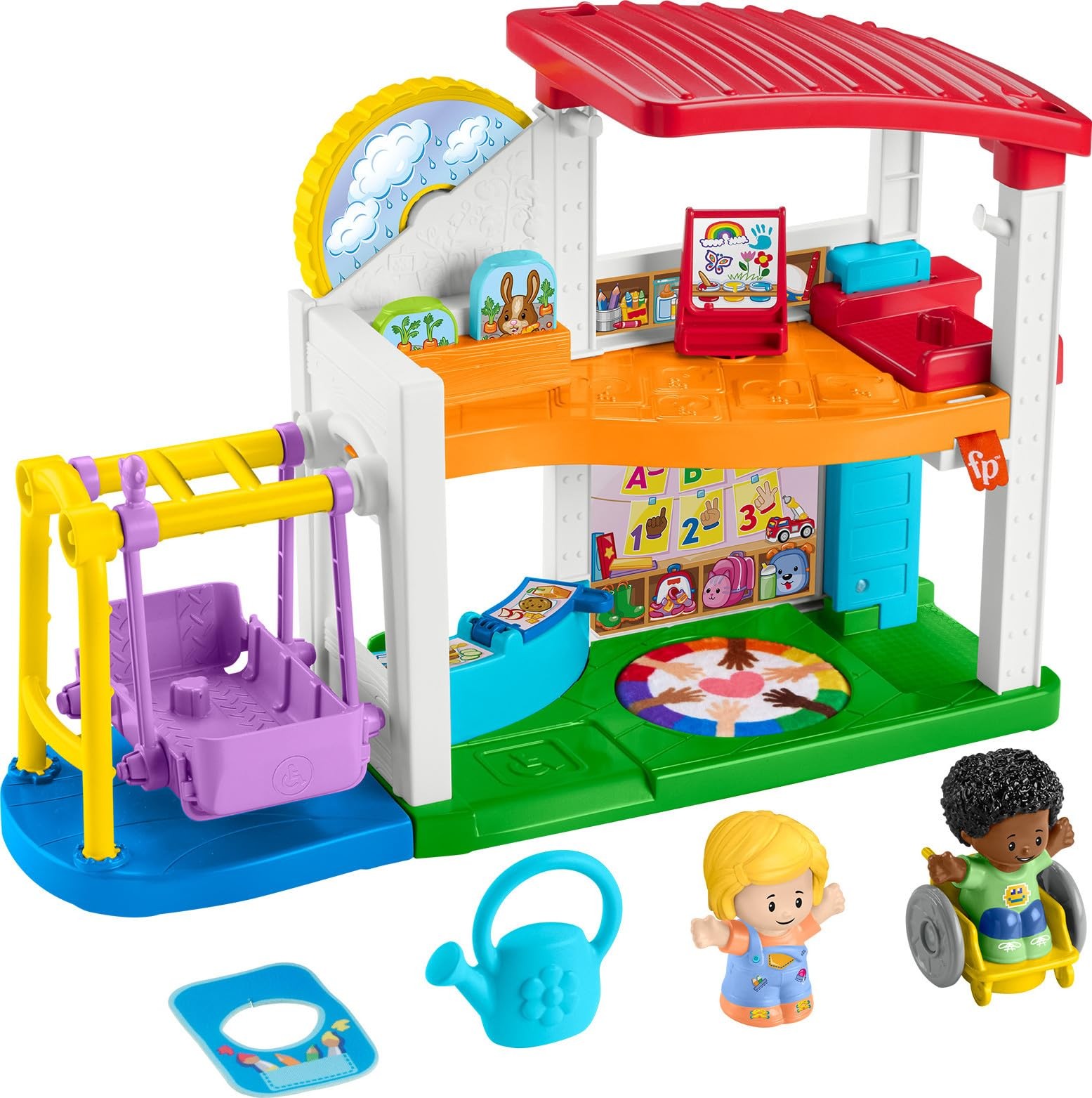 Fisher-Price Little People Toddler Playset Play for All School with 2 Figures & Fisher-Price Little People Toddler Playset Play for All School with 2 Figures &