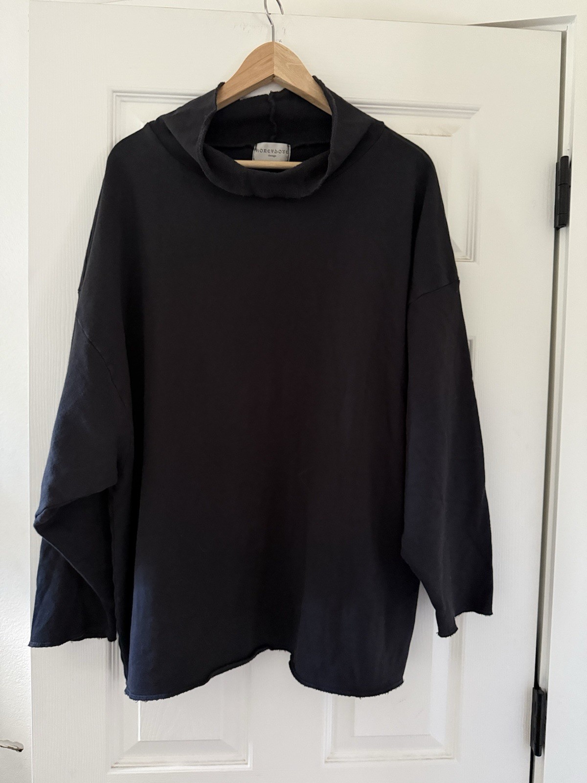 Honeydove Honey Dove Vintage XXL 2XL Black Pullover Sweatshirt NWOT Mock Neck