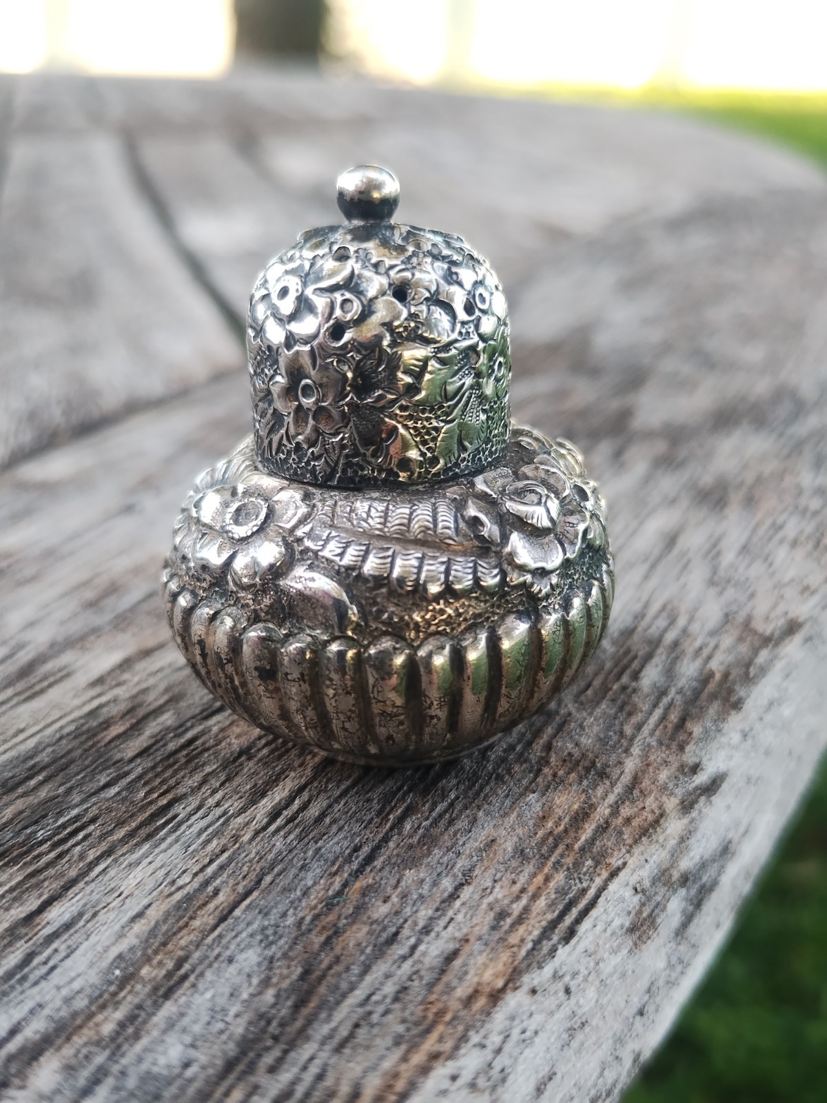 Antique Tiffany & Company Repousse Sterling Silver Salt Shaker Antique Tiffany & Company Repousse Sterling Silver Salt Shaker