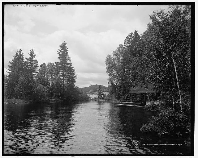 Raquette Lake NY St Huberts Isle Boat Landing 1907 Pier Wharves Adirondacks