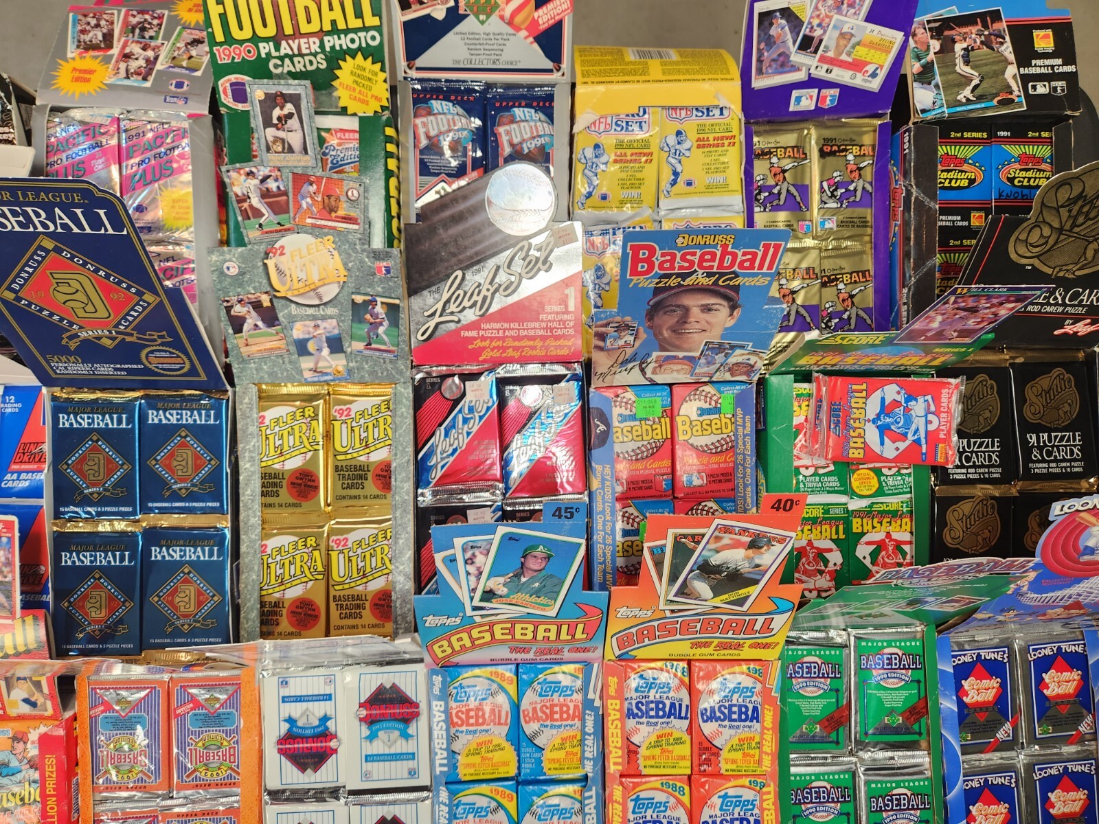 ESTATE SALE- Lot of 55-60 Old Unopened BASEBALL CARDS In packs.  SUPER BONUS
