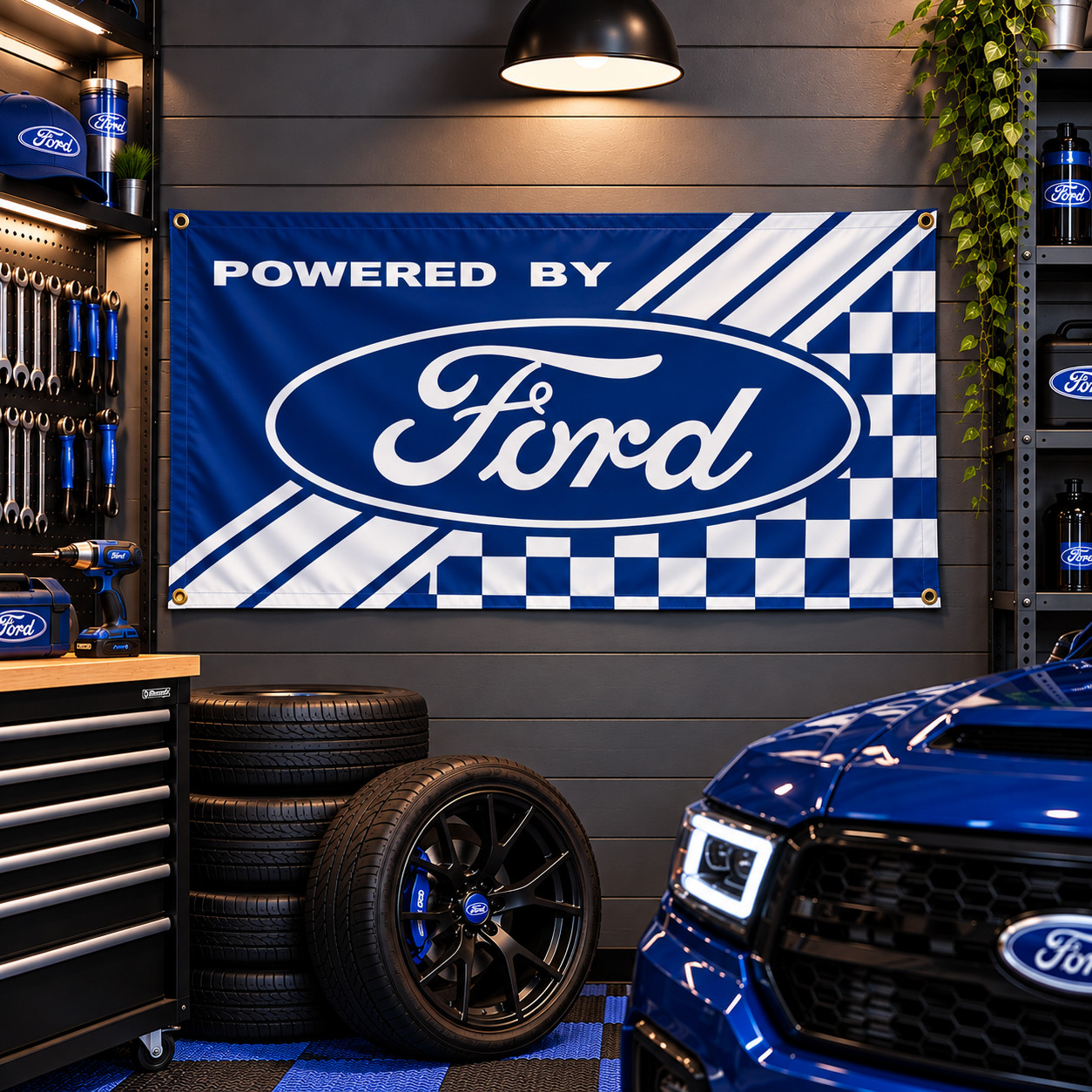Ford Performance Wall Flag 5x3ft Racing Banner Motorsport Garage Decor