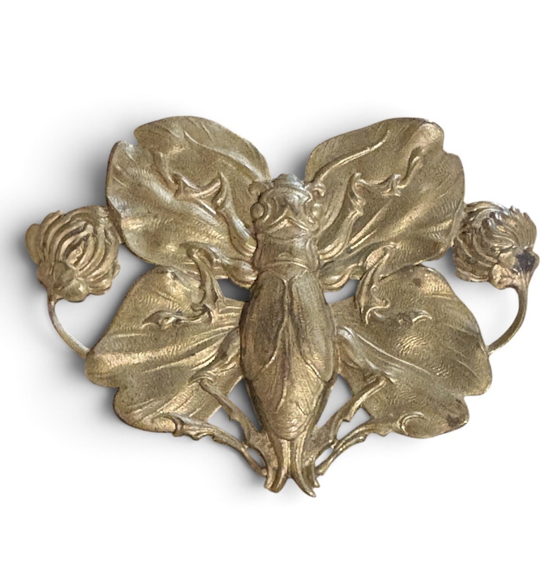 Vintage Rare Art Deco Butterfly Beetle Bug Brooch Pin Repousse Style 1920s Vintage Rare Art Deco Butterfly Beetle Bug Brooch Pin Repousse Style 1920s