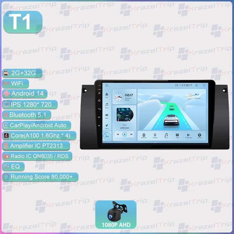 Car Radio for BMW E39 X5 E53 1996- 2006 Android Audio Stereo CarPlay 64G FM GPS