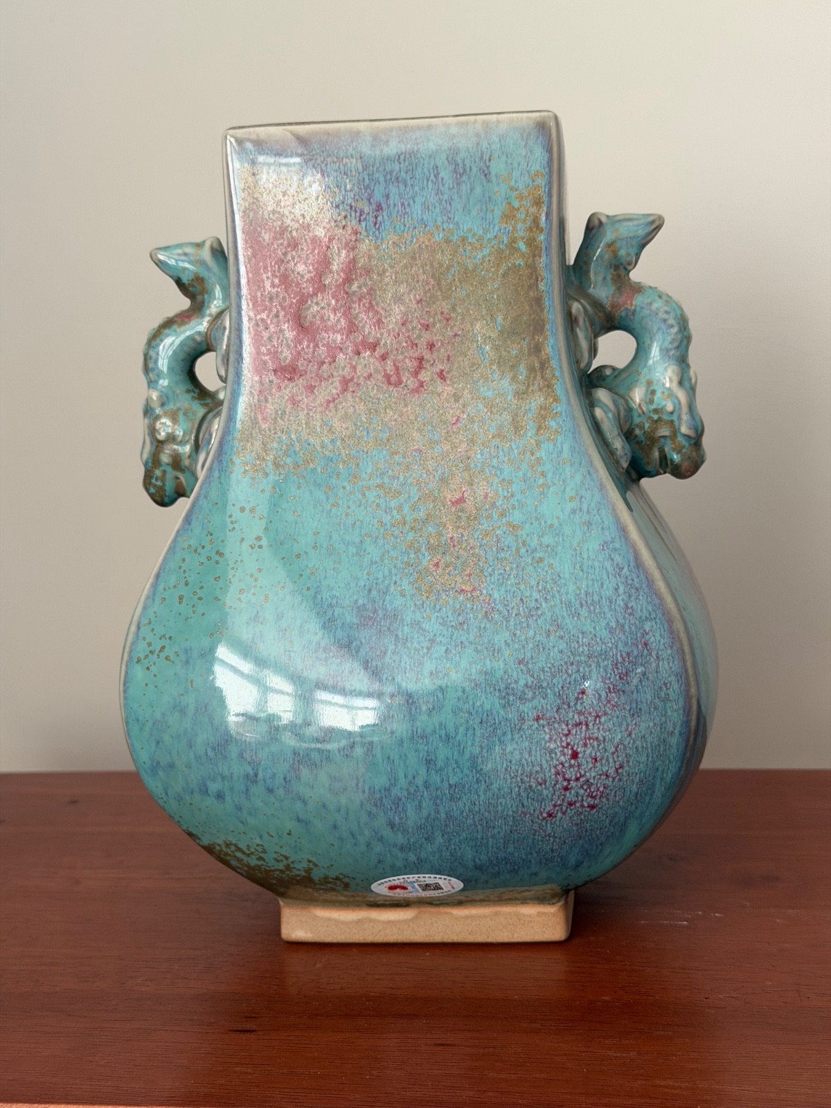 Chinese Porcelain Vase, Original Box Kong Jia Jun Kiln Chinese Porcelain Vase, Original Box Kong Jia Jun Kiln