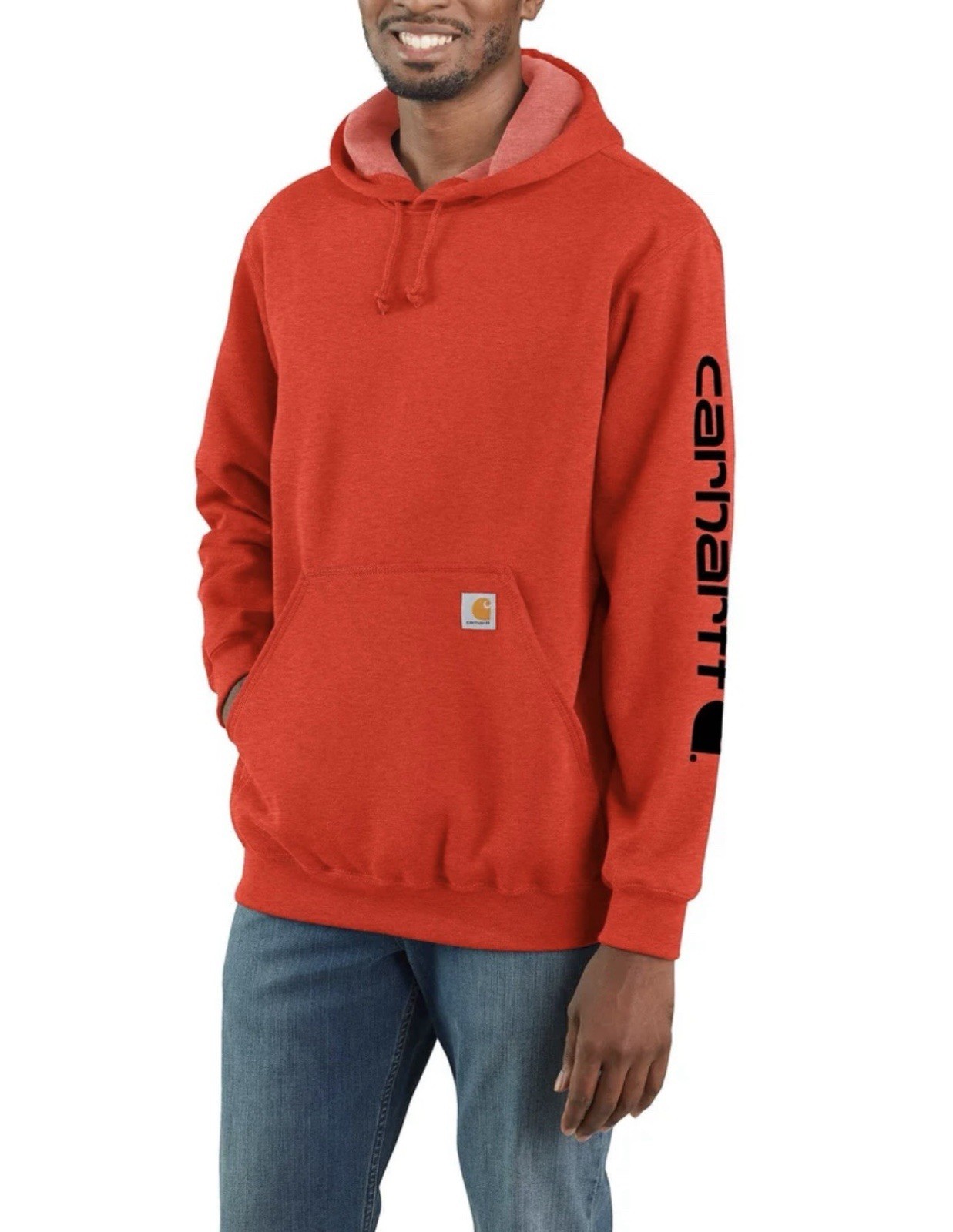 Carhartt Men\'s Mid Weight Logo Sleeve Graphic Hoodie Carhartt Men\'s Mid Weight Logo Sleeve Graphic Hoodie