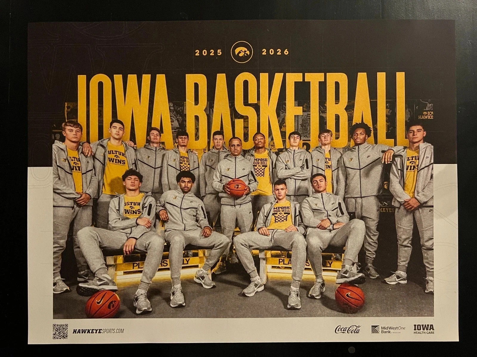 2025-2026 IOWA HAWKEYES Men's Basketball Poster *SAME DAY SHIPPING* 2025-2026 IOWA HAWKEYES Men's Basketball Poster *SAME DAY SHIPPING*