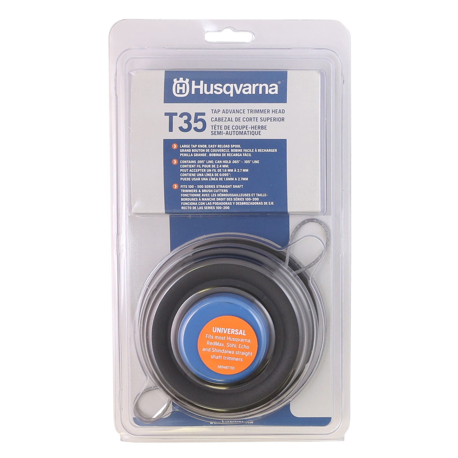 Husqvarna Universal T35 Tap Advance Trimmer Head for Straight Shaft Trimmers Husqvarna Universal T35 Tap Advance Trimmer Head for Straight Shaft Trimmers