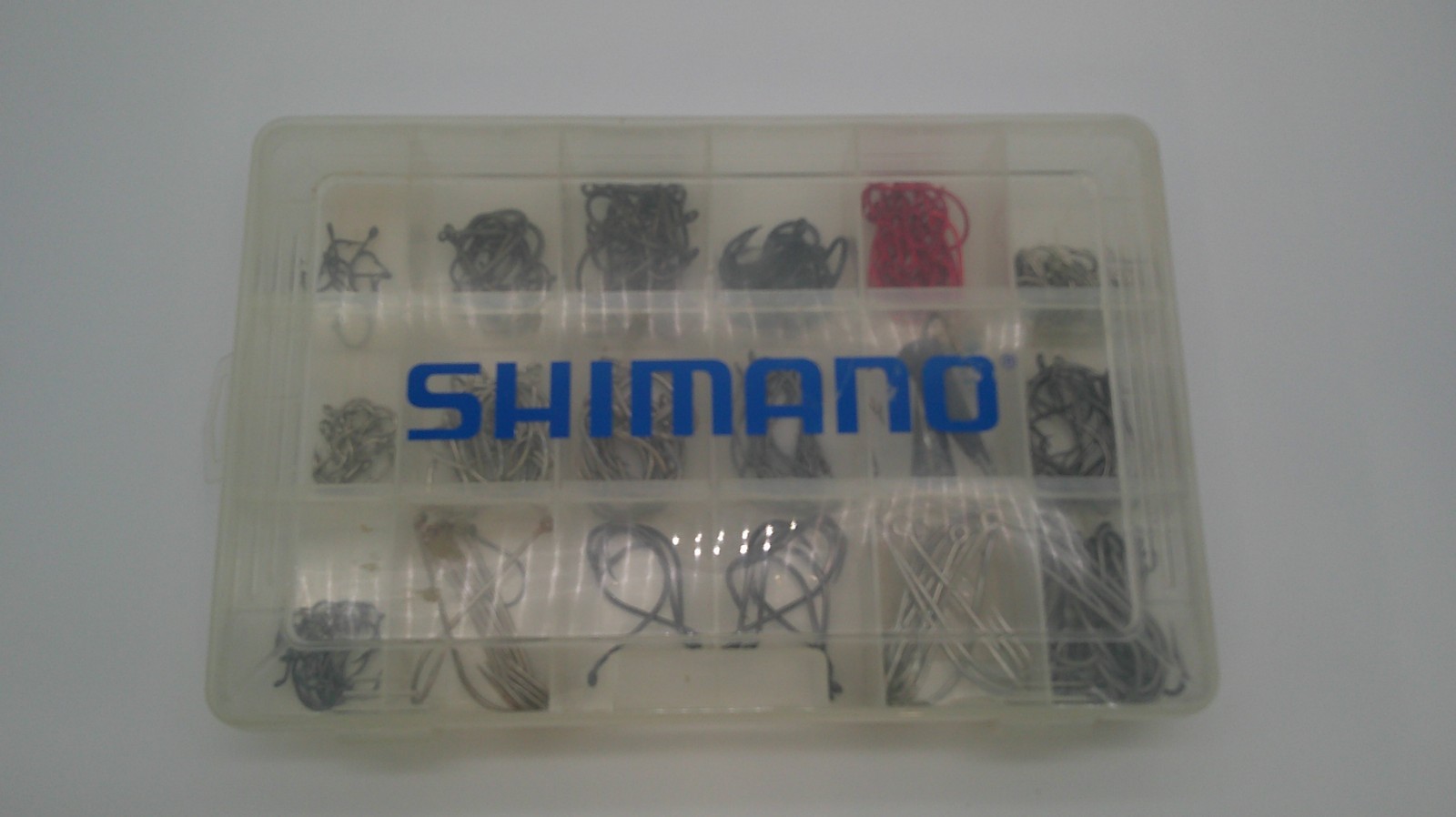 Lot of Various Fishing Hooks in Shimano Case Mustad Octopus Saltwater Diff Sizes