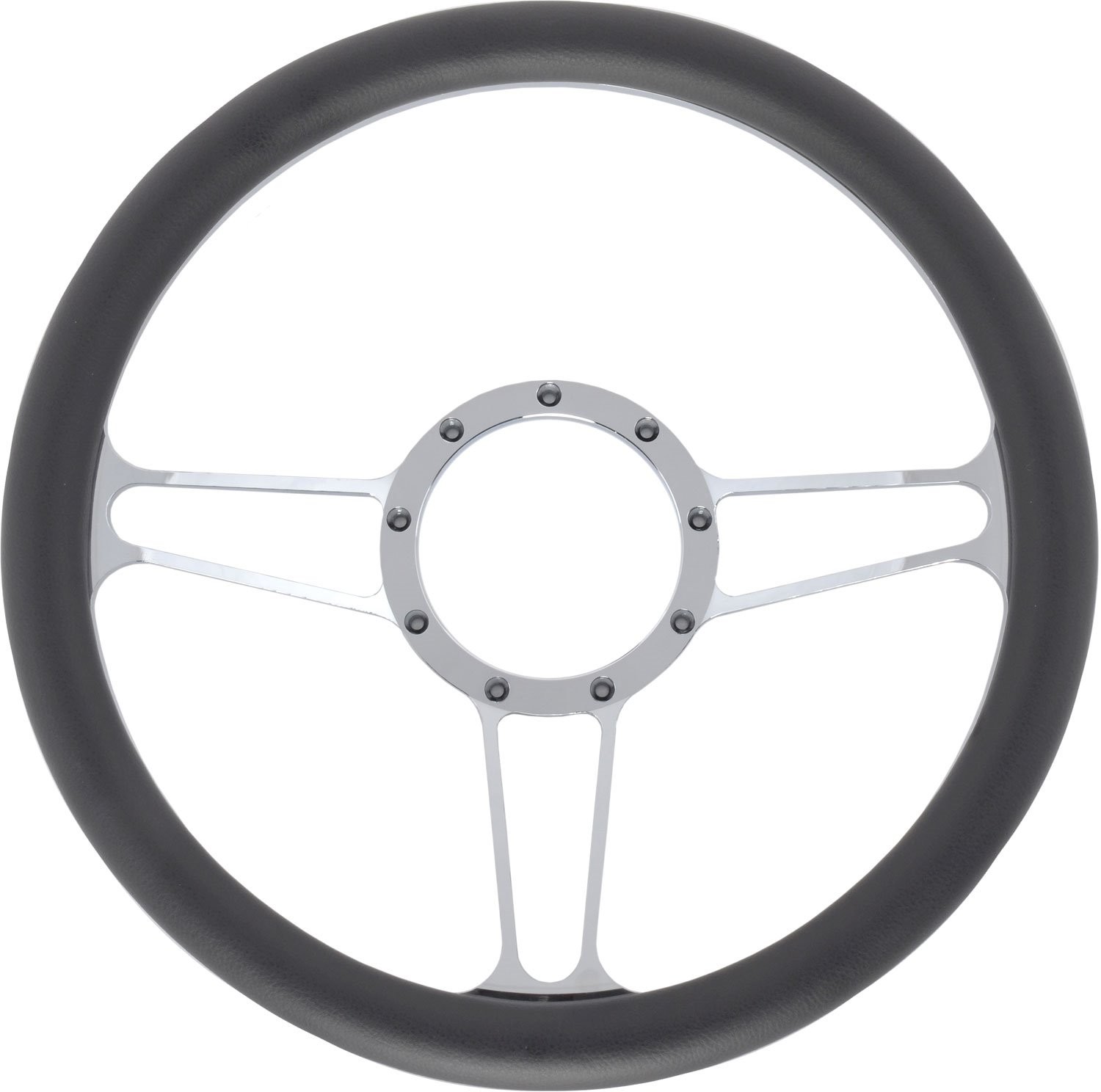 JEGS Chrome-Plated Billet Aluminum 14 in. Steering Wheel [Vintage Spoke Design]