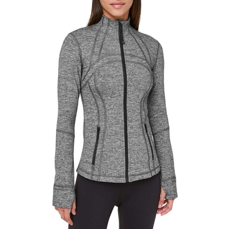 LULULEMON DEFINE JACKET Heathered Black Gray LUON THUMBHOLES POCKETS sz 6 LULULEMON DEFINE JACKET Heathered Black Gray LUON THUMBHOLES POCKETS sz 6