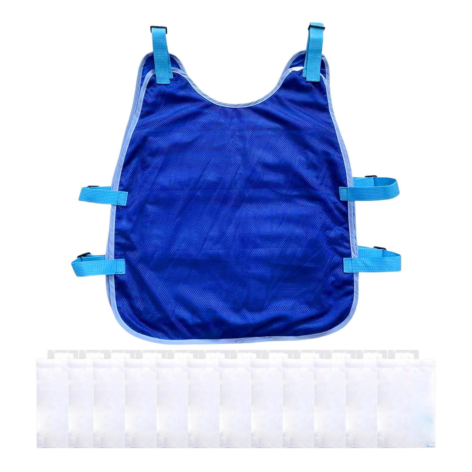Cooling Safety Vest With 24 Ice Packs - Reflective Vest With Pockets And Zipper