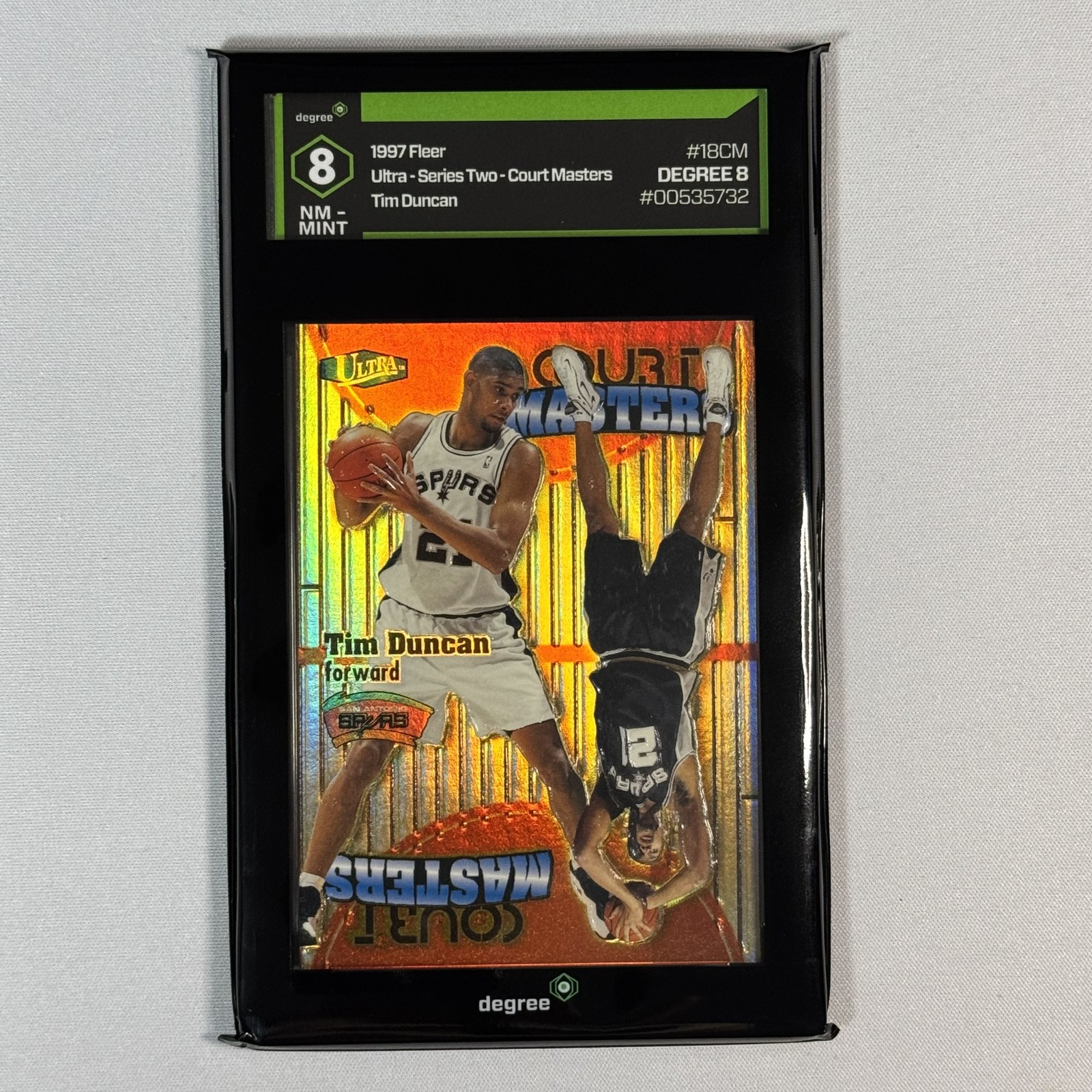 1997-98 Fleer Ultra Tim Duncan #18 Court Masters Insert RC SP Spurs HOF Rare