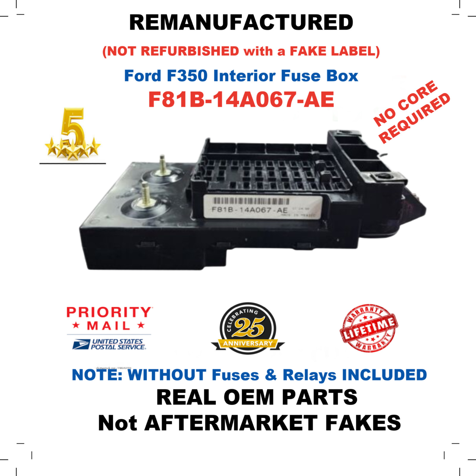 ✔ REBUILT ✔ F81B-14A067-AF 2000 FORD F450 SUPER DUTY INTERIOR FUSE BOX ✔ REBUILT ✔ F81B-14A067-AF 2000 FORD F450 SUPER DUTY INTERIOR FUSE BOX