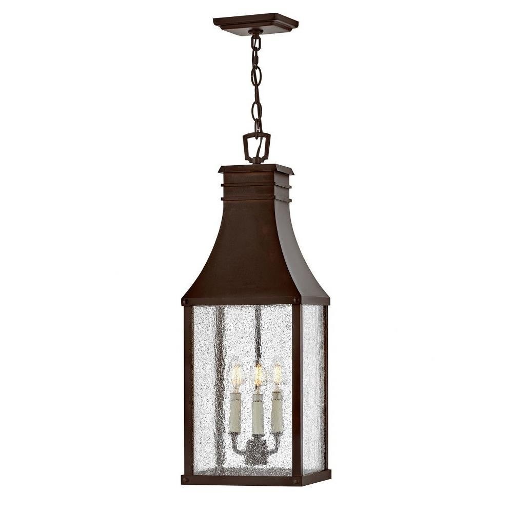 3 Light Outdoor Hanging Lantern In Traditional Style-25.5 Inches Tall and 9