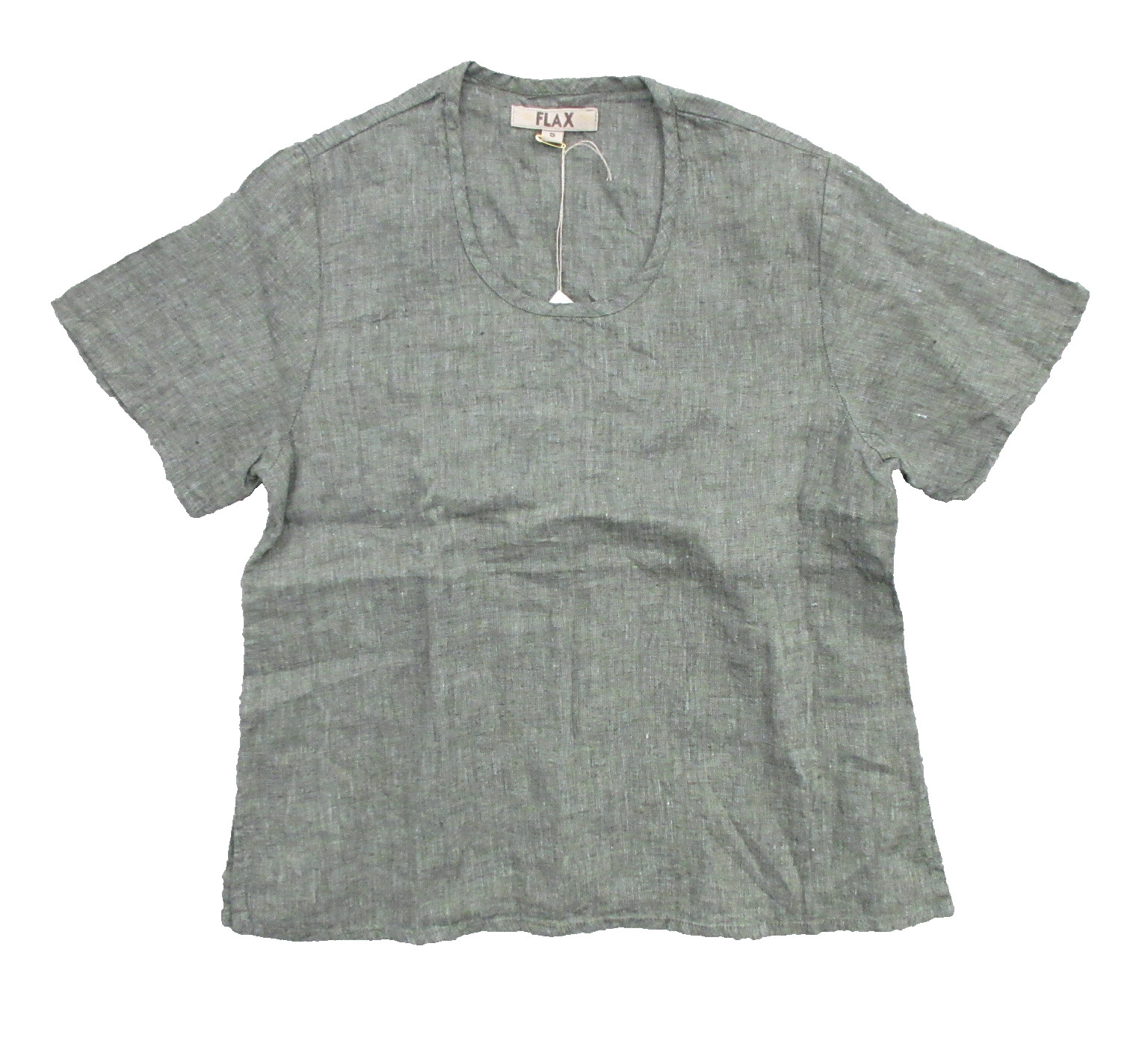 FLAX Designs Linen Size Small Top Blouse Pullover Short Sleeve Scoop Neck New FLAX Designs Linen Size Small Top Blouse Pullover Short Sleeve Scoop Neck New