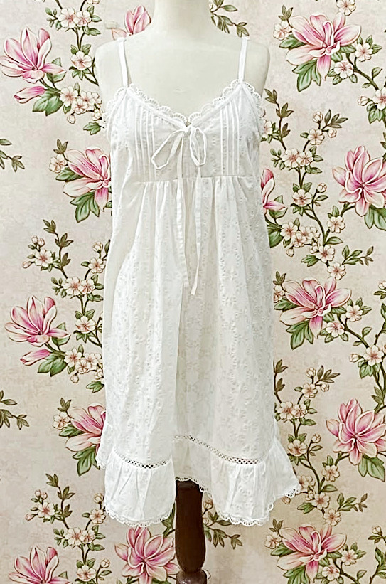 SoieRose 100% Cotton Victorian Lace Trim Nightgown - SR-1296