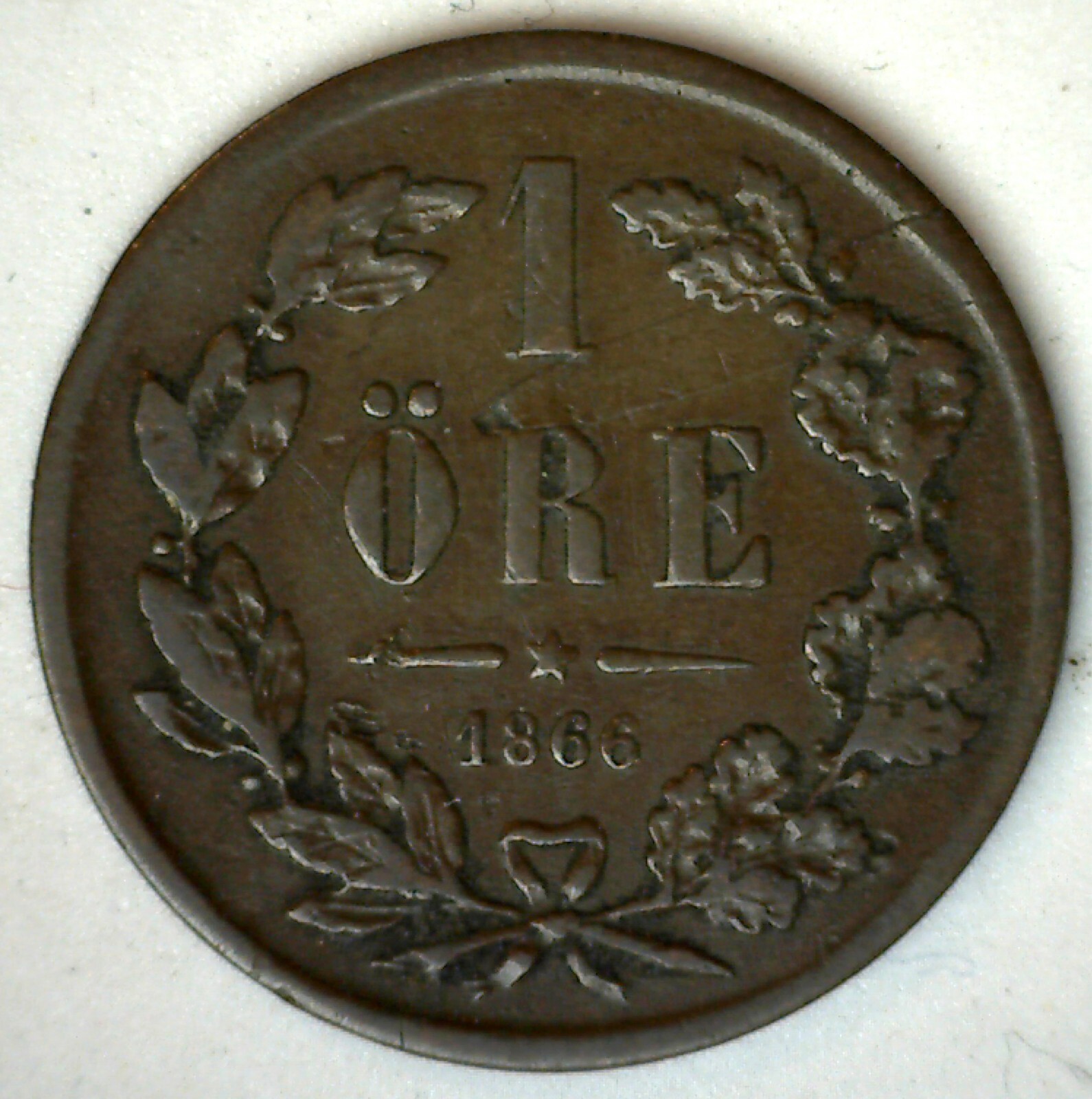 1866 Sweden Bronze One ORE Coin You Grade It 1 Ore 1866 Sweden Bronze One ORE Coin You Grade It 1 Ore