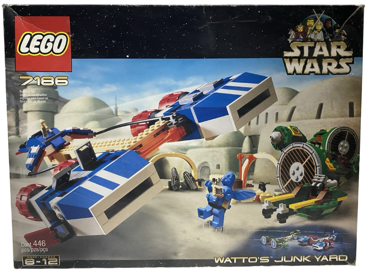 LEGO 7186 Star Wars Watto's Junkyard Vintage 2001 Set New w Popped Box Seal READ LEGO 7186 Star Wars Watto's Junkyard Vintage 2001 Set New w Popped Box Seal READ