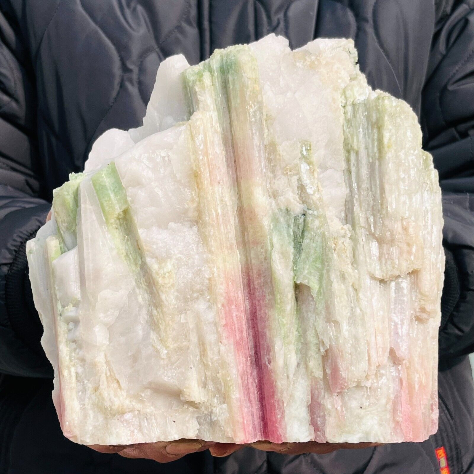 9.85LB Rare Natural Watermelon Tourmaline Gemstone Quartz mineral Healing