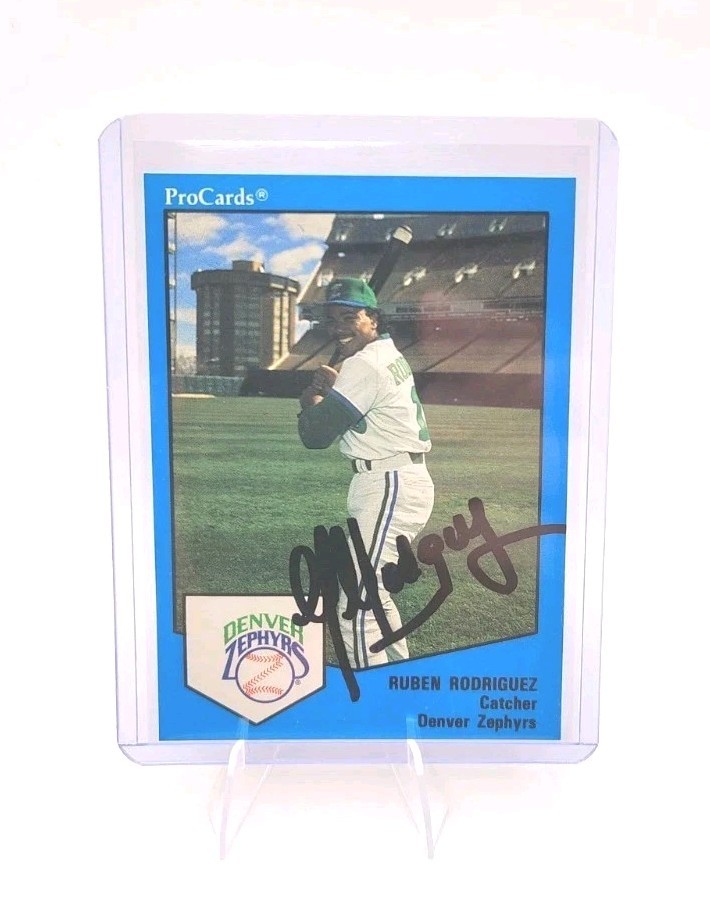 Ruben Rodriguez Signed IP 1989 Procards Auto Card Denver Zephyrs Pirates Ruben Rodriguez Signed IP 1989 Procards Auto Card Denver Zephyrs Pirates