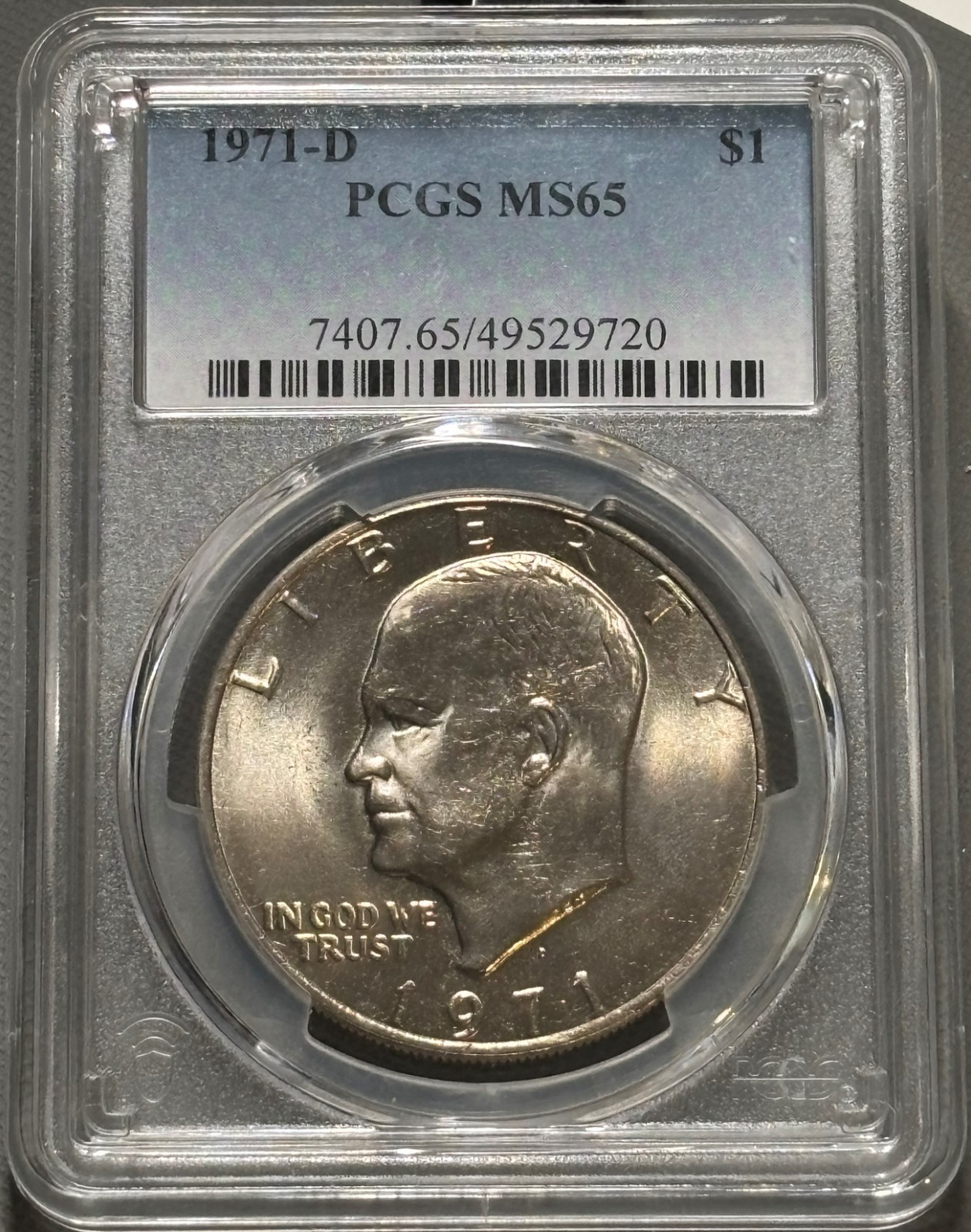 1971 D Eisenhower Ike Dollar PCGS MS65 Nice Luster 1971 D Eisenhower Ike Dollar PCGS MS65 Nice Luster