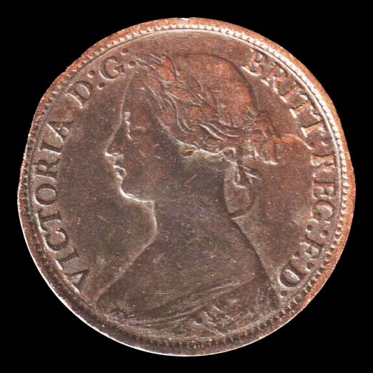 UK GREAT BRITAIN FARTHING 1860 FIRST YEAR, BRITISH ROYAL MINT — 