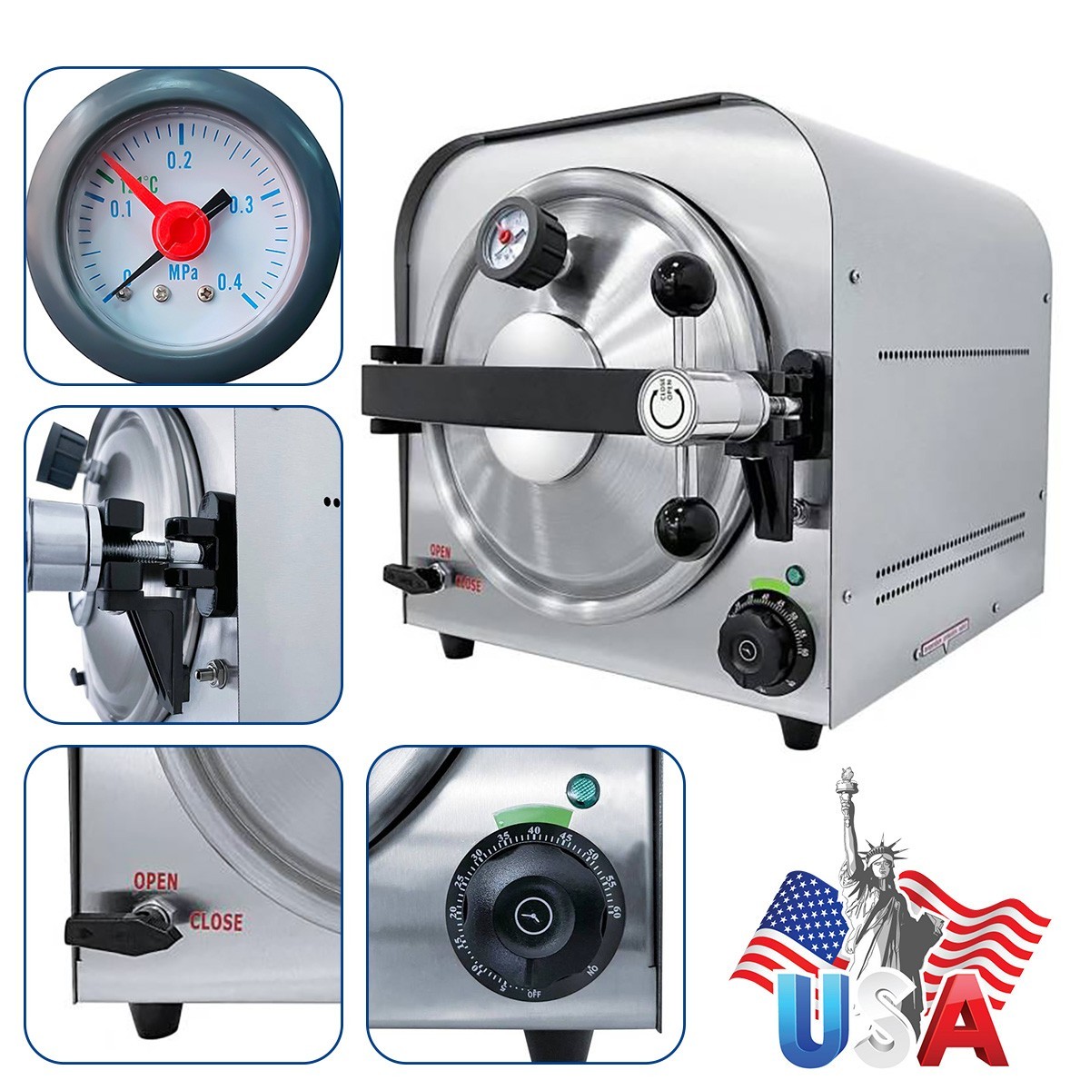 18/22L Dental steam sterilizer Table top autoclave Class N /Class B with drying