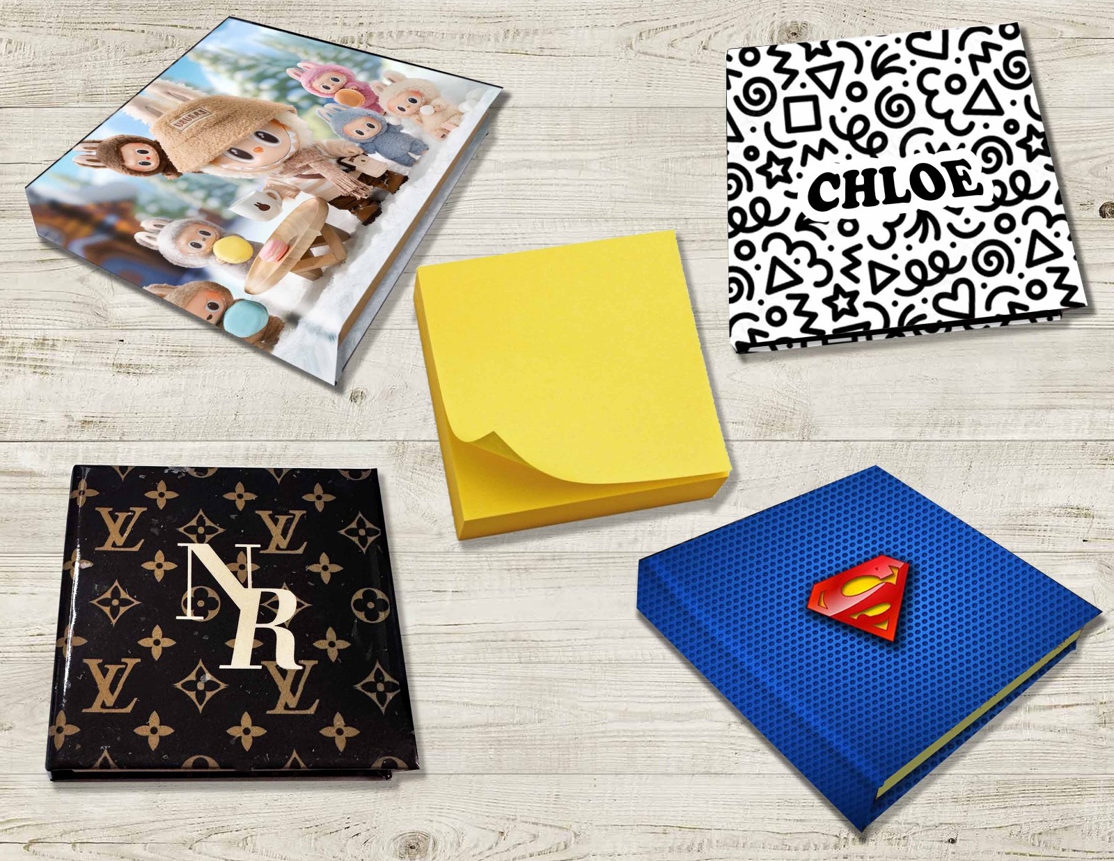 Personalized Post-it Notes w/ Your Photo/ Design/ Name/Monogram on the Hardcover