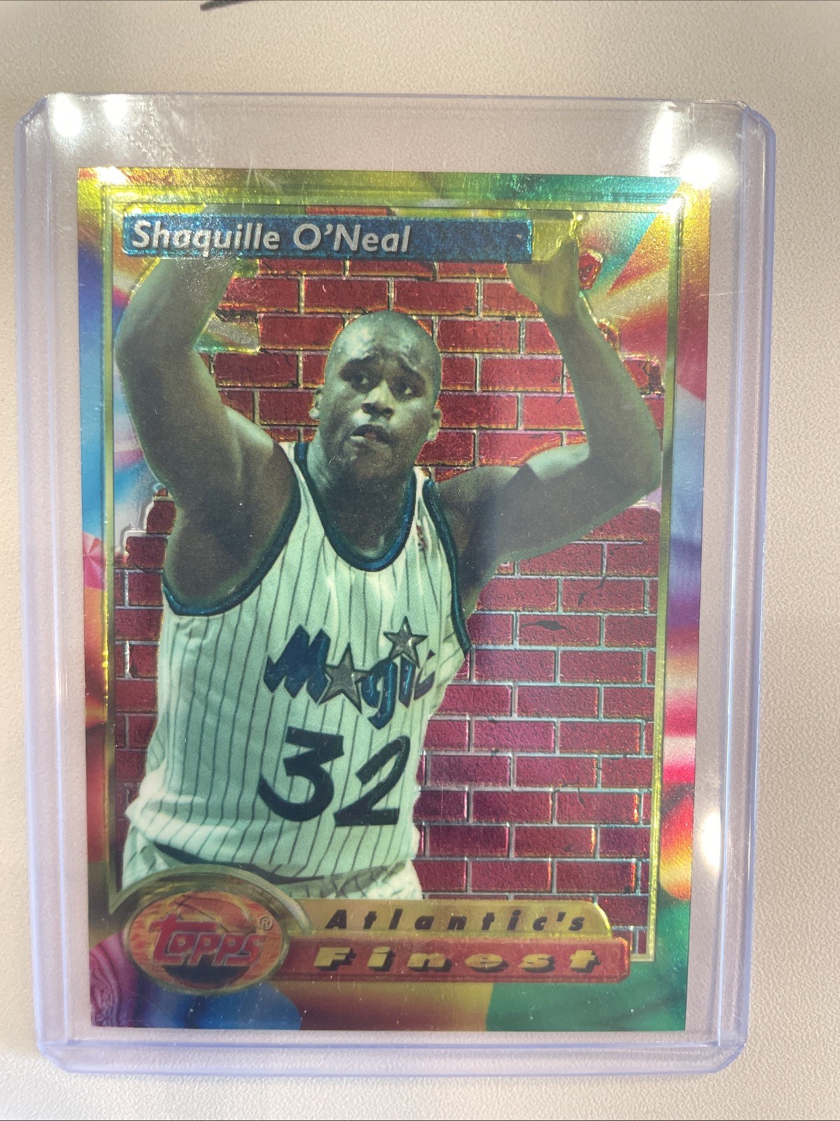 1993-94 Topps Finest Shaquille O\'Neal #99 Refractor Orlando Magic 1993-94 Topps Finest Shaquille O\'Neal #99 Refractor Orlando Magic