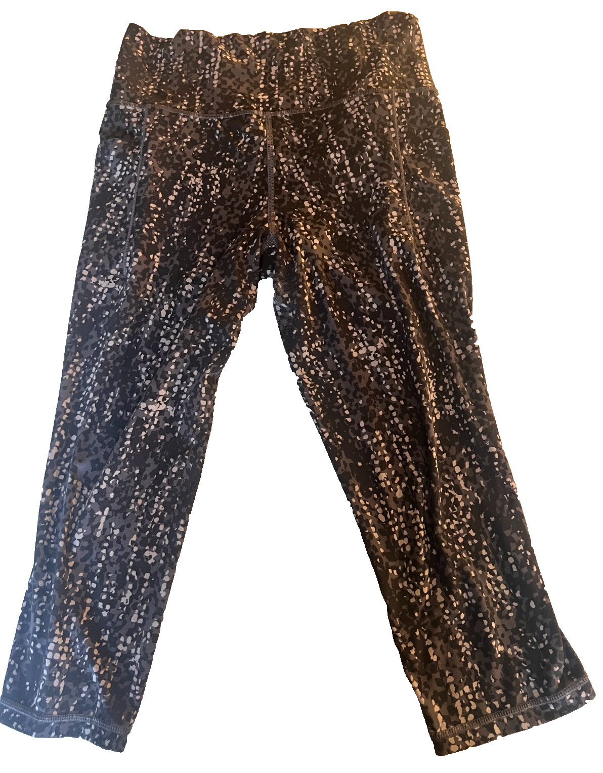 Athleta Womens Salutation II Capri Leggings Medium Printed High Rise Workout
