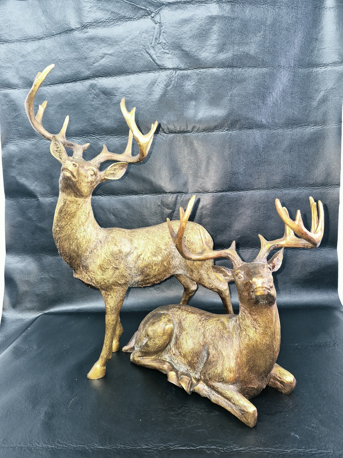 Pair of Large Christmas Deer Sculptures Pair of Large Christmas Deer Sculptures