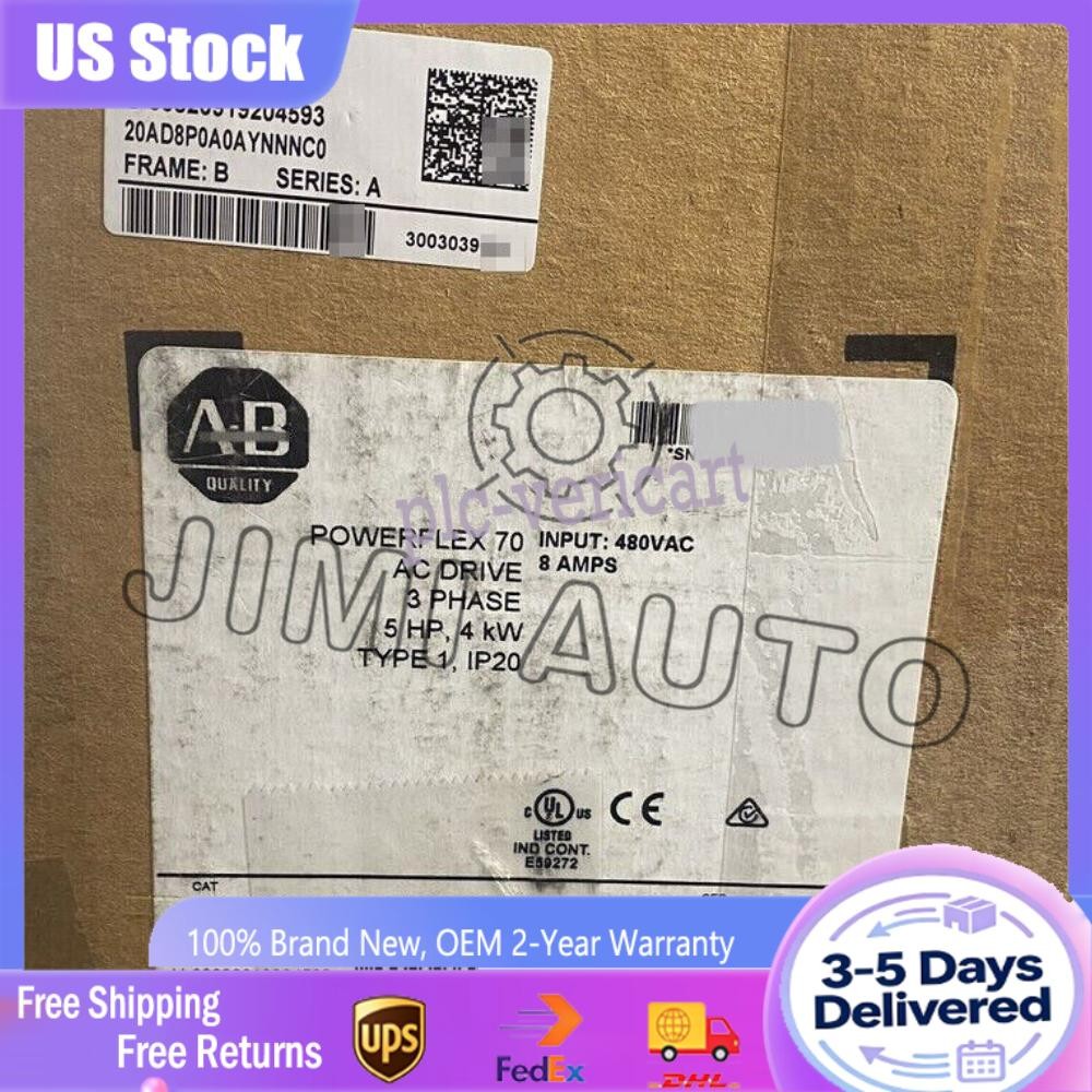 20AD8P0A0AYNNNC0 AB PowerFlex 70 AC Drive 8 A at 5 Hp 20A Brand New in Box Zy