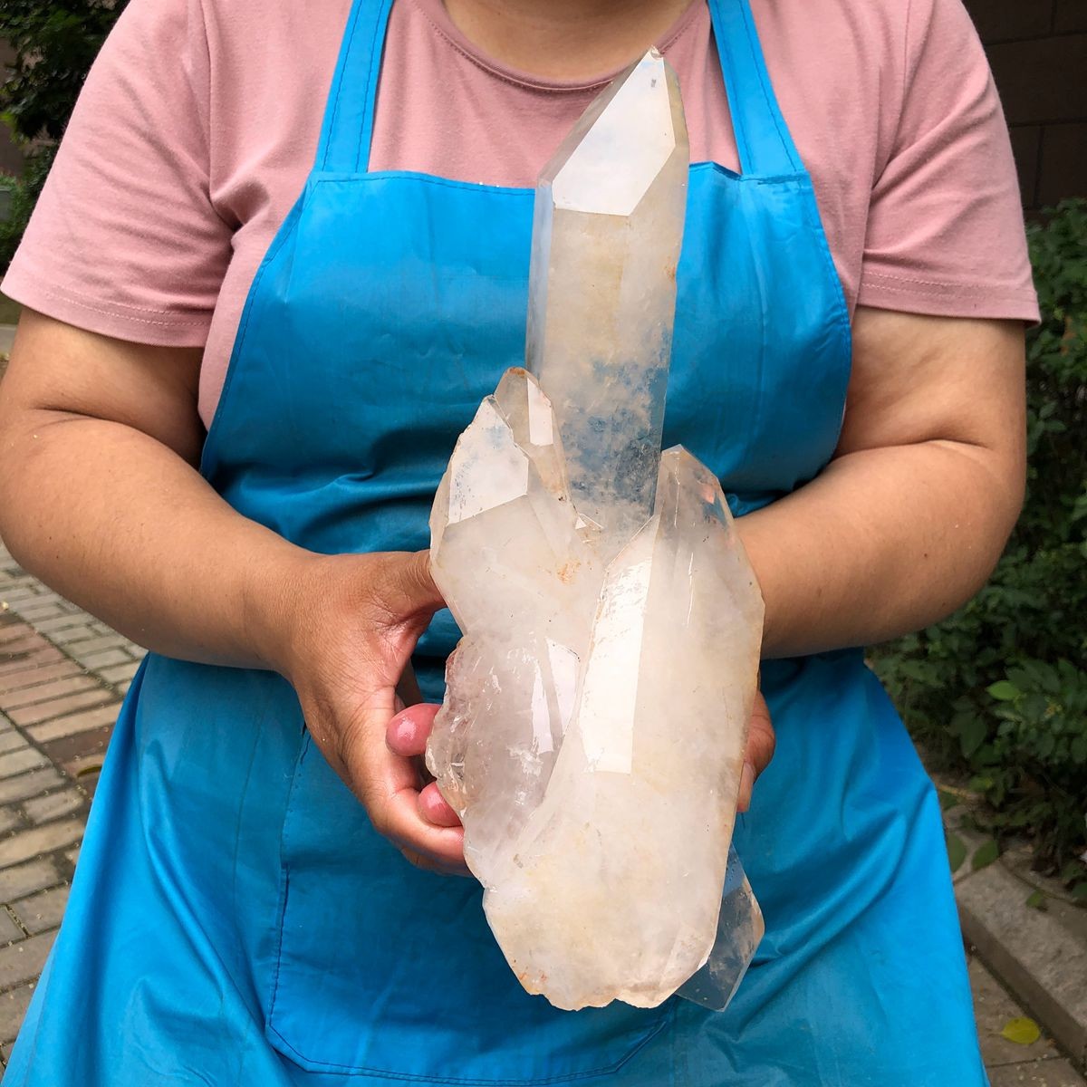 2100g HUGE Clear White Quartz Crystal Cluster Rough Specimen Healing Stone 5811