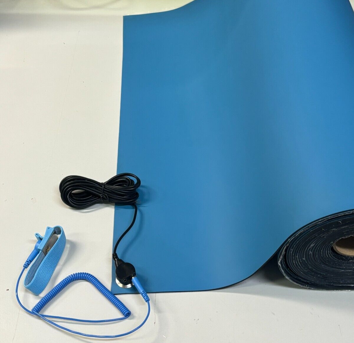 ESD Anti Static Grounding Mat with Wrist Strap & Ground Cord , 2' Wide x 3' Long ESD Anti Static Grounding Mat with Wrist Strap & Ground Cord , 2' Wide x 3' Long