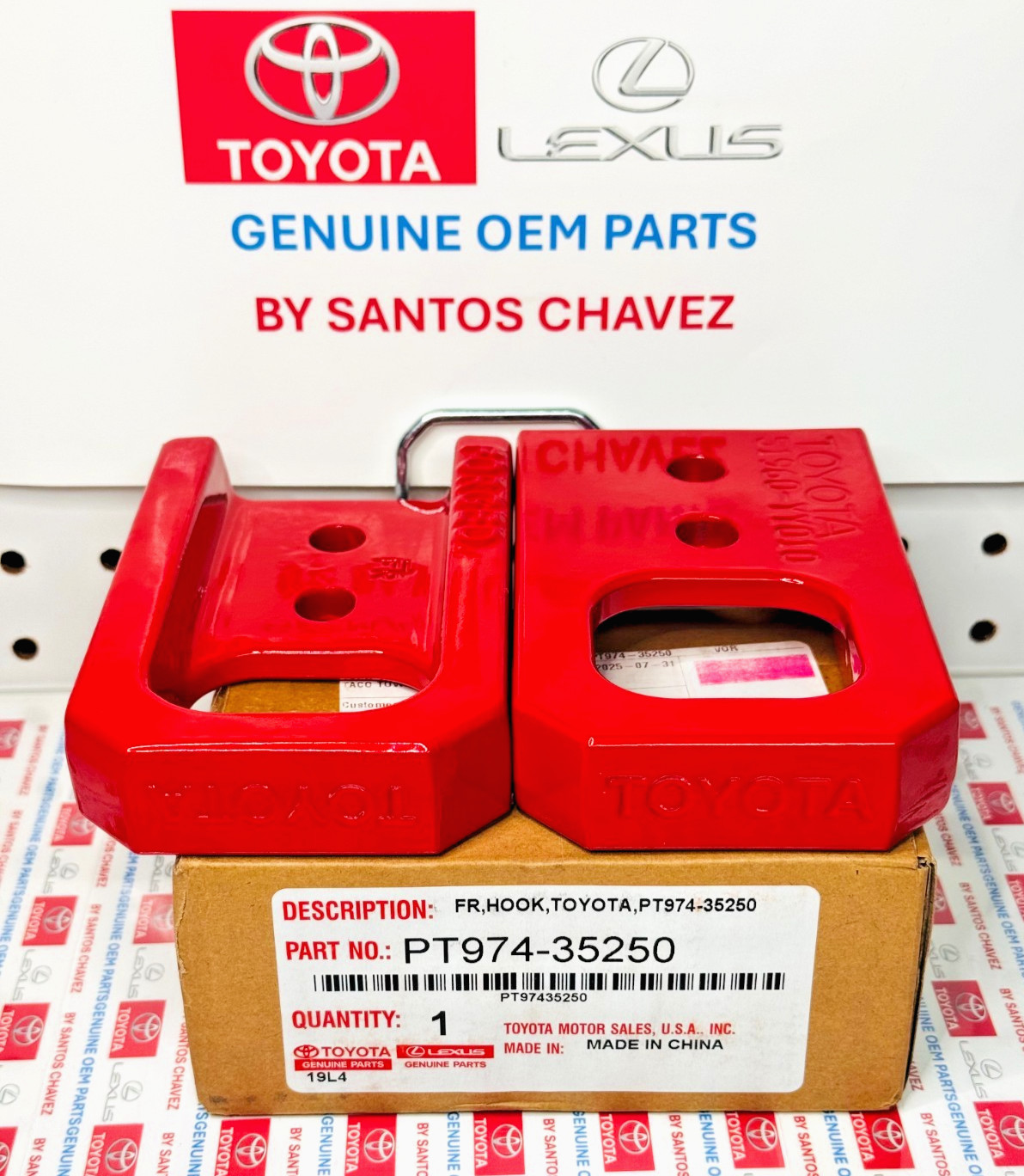 2024+Tacoma & 2025+ 4Runner Red Front Tow Hooks set of 2 GENUINE OEM PART 2024+Tacoma & 2025+ 4Runner Red Front Tow Hooks set of 2 GENUINE OEM PART