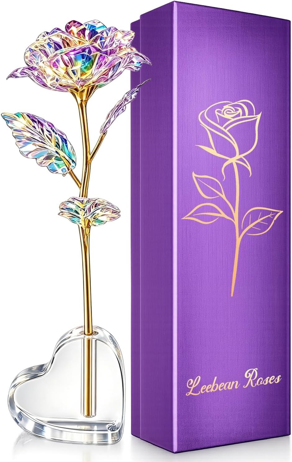 Regalos Para Mujeres Cumpleaños Rosa De Cristal De Galaxia Eterna Flor De Navida