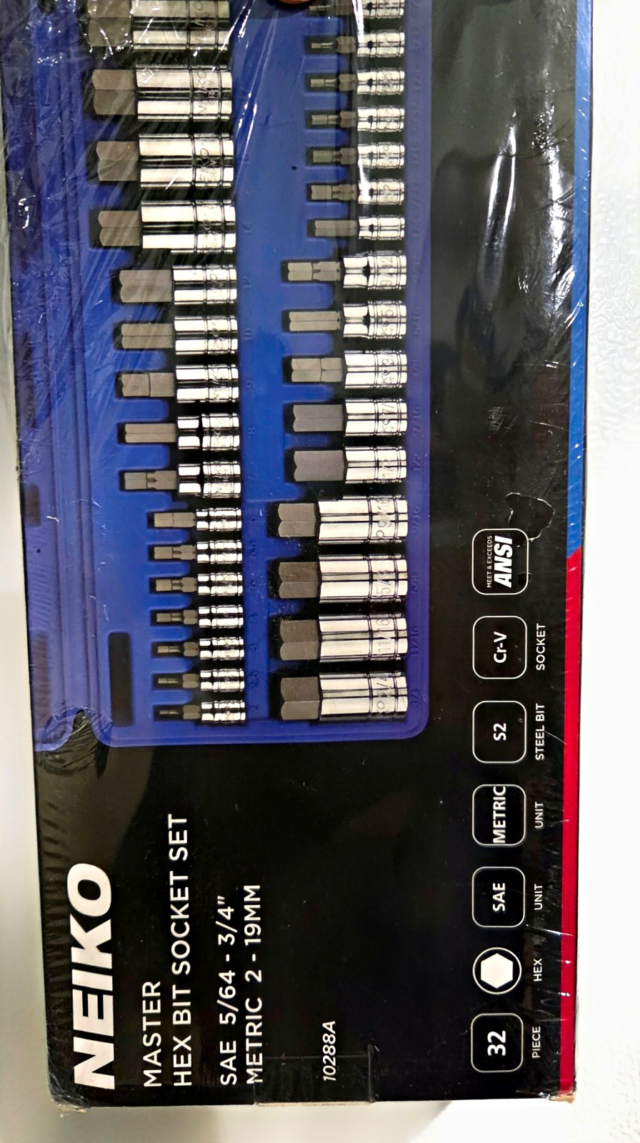 NEIKO 10288A Master Hex Bit Socket Set 32 Pc SAE Metric S2 Steel Allen NEW NEIKO 10288A Master Hex Bit Socket Set 32 Pc SAE Metric S2 Steel Allen NEW