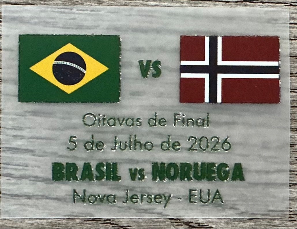 Mondial 2026 BRAZIL vs NORWAY Match Details New Jersey Patch Badge Mondial 2026 BRAZIL vs NORWAY Match Details New Jersey Patch Badge