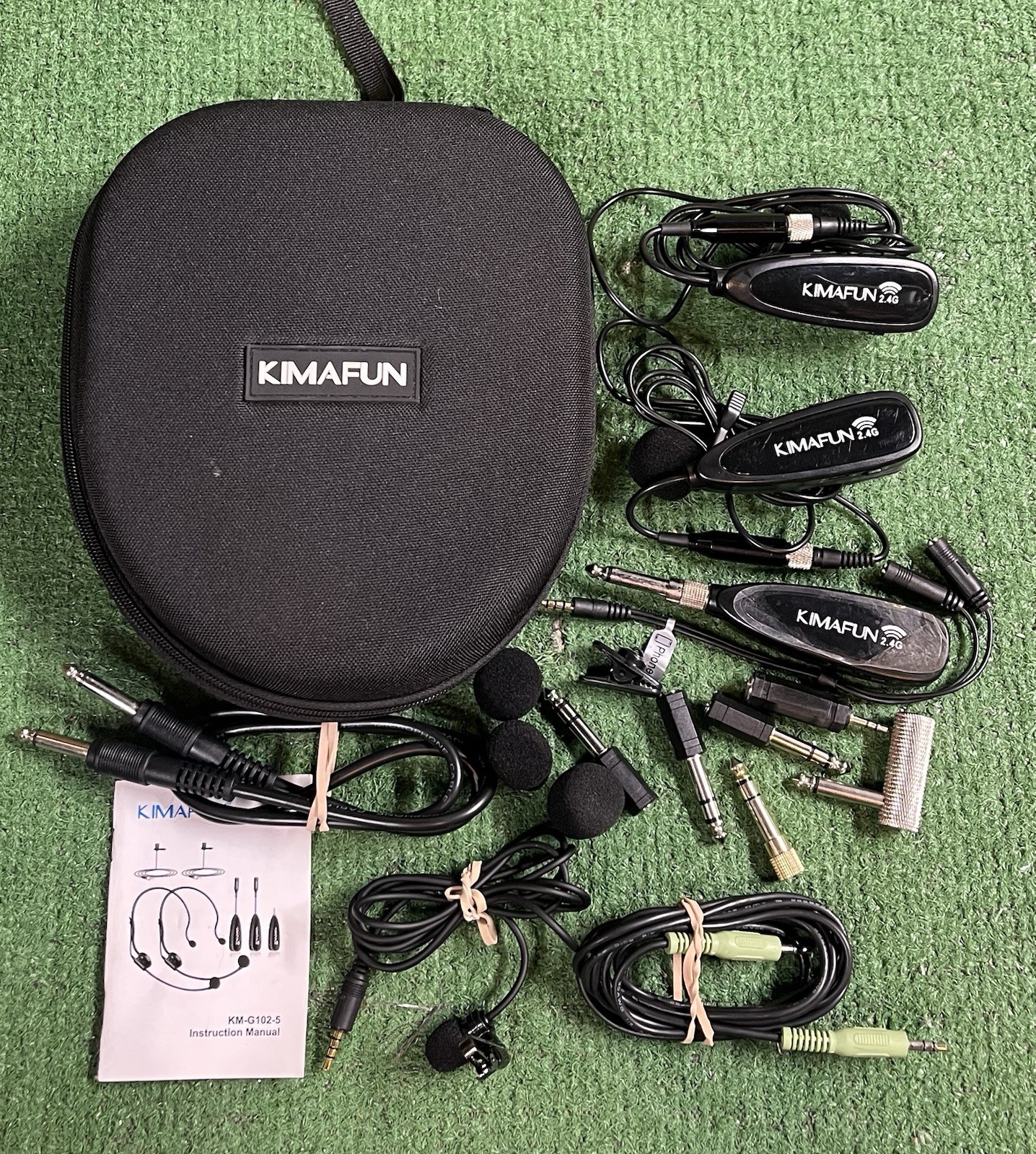KIMAFUN KM-G102-5 Set Of 2 Pair Wireless Lavalier Microphone/Headset System 2.4G KIMAFUN KM-G102-5 Set Of 2 Pair Wireless Lavalier Microphone/Headset System 2.4G