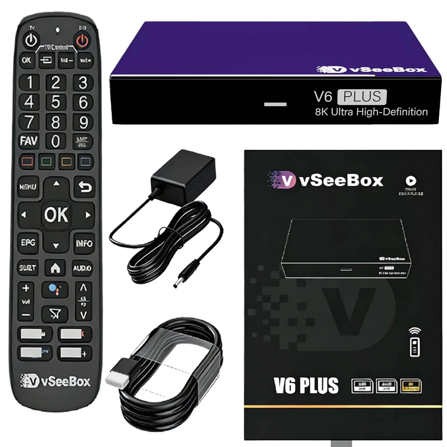 New vSeeBox V6 Plus Android 14 TV Box 4GB RAM 64GB Storage WiFi‑6 Bluetooth 5.0 New vSeeBox V6 Plus Android 14 TV Box 4GB RAM 64GB Storage WiFi‑6 Bluetooth 5.0