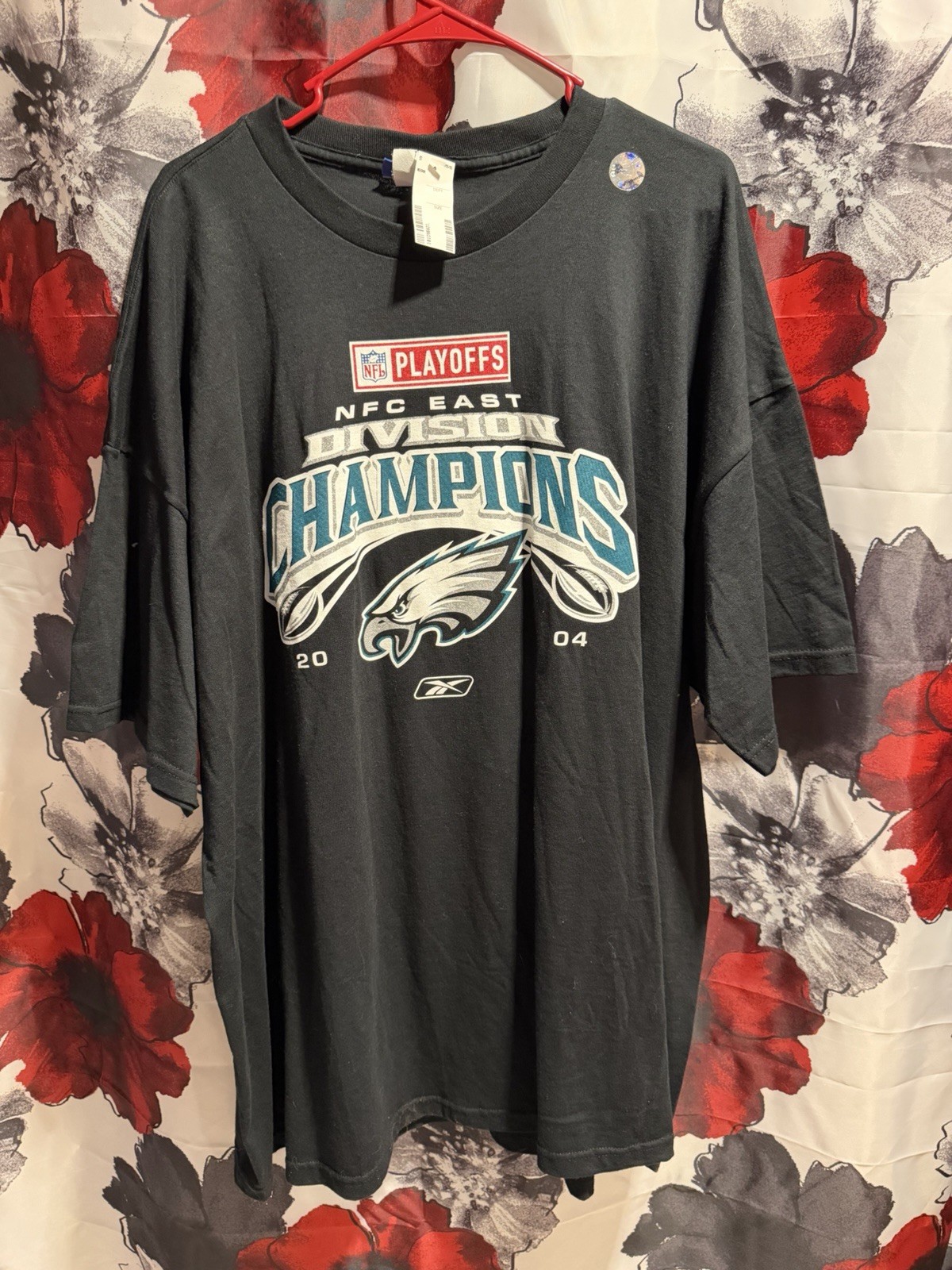 2004 Philadelphia Eagles NFC East Division Champions Playoffs T-Shirt Reebok 2XL