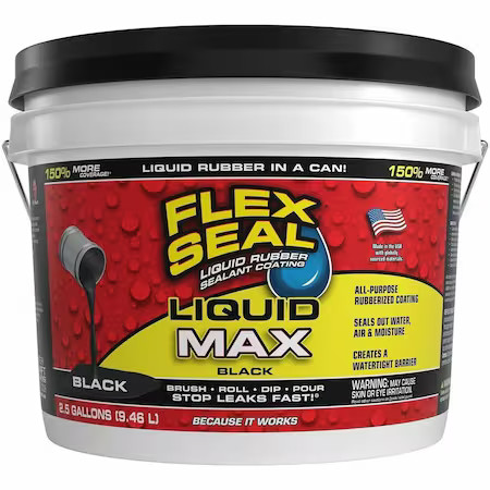 Flex Seal Lfsmaxblk02 Flex Liquid Max Black 2.5 Gal., 2.5 Gal, Black, Rubber