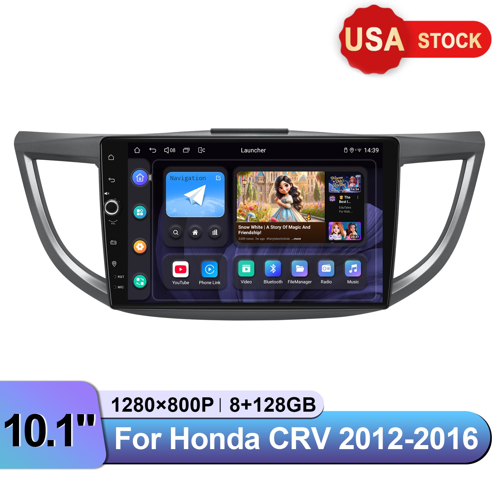 Plug-and-Play 10.1 Inch for Honda CRV 2012-2016 Android Apple CarPlay Car Stereo