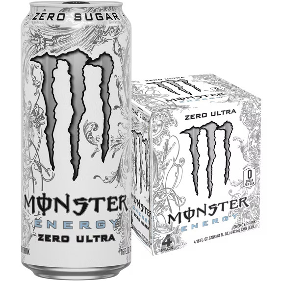Monster Energy, Zero Ultra, Sugar Free Energy Drink, 4 Pack - 16 Fl Oz Monster Energy, Zero Ultra, Sugar Free Energy Drink, 4 Pack - 16 Fl Oz