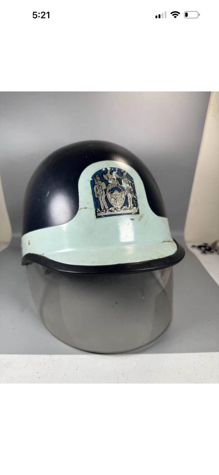 Vintage ILC Industries Helmet w/ Clear Visor & Crest 1970s Collectible